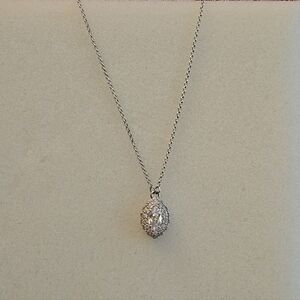 18" Silver Chain With Diamond Cz Pendant